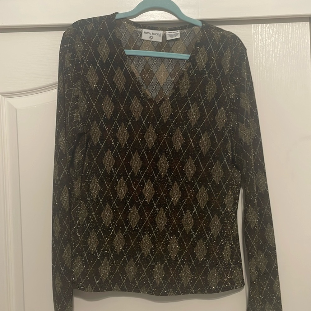 Cathy Ireland long sleeve blouse large